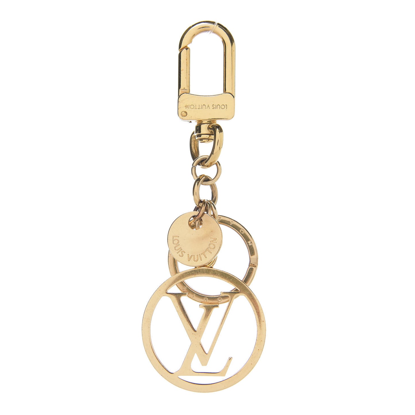 LV Circle Bag Charm Key Holder Gold