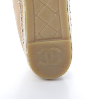 Chanel Lambskin CC Espadrilles 36 Beige Black 8 of 10