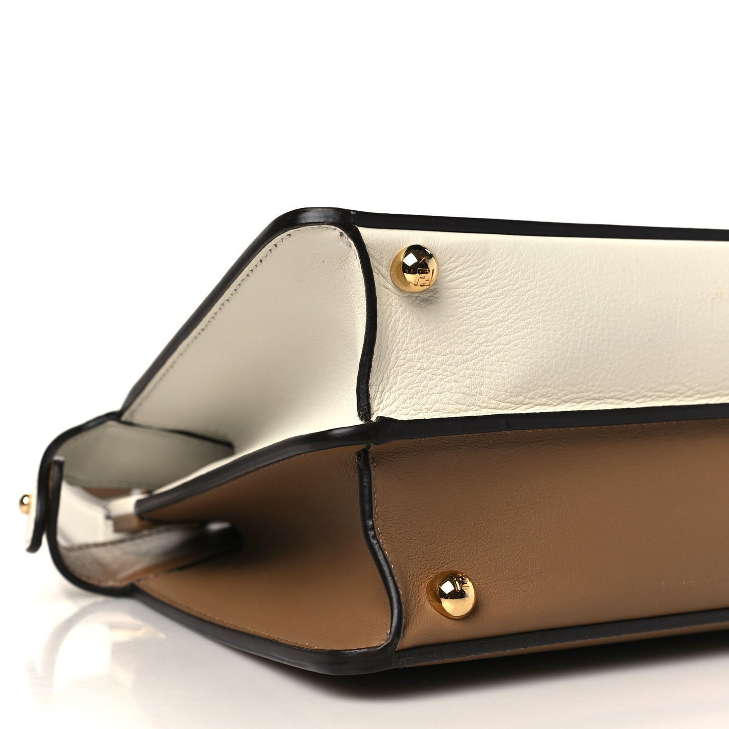 Vitello Seta Nappa Plexiglass Bi-Color Small Peekaboo I SEE U Satchel White Ice Sand