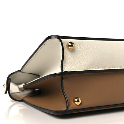 Fendi Vitello Seta Nappa Plexiglass Bi-Color Small Peekaboo I SEE U Satchel White Ice Sand 9 of 10