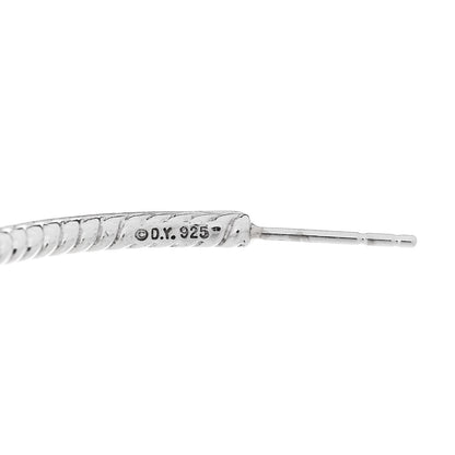 David Yurman Sterling Silver Diamond 42mm Cable Hoop Earrings 4 of 4