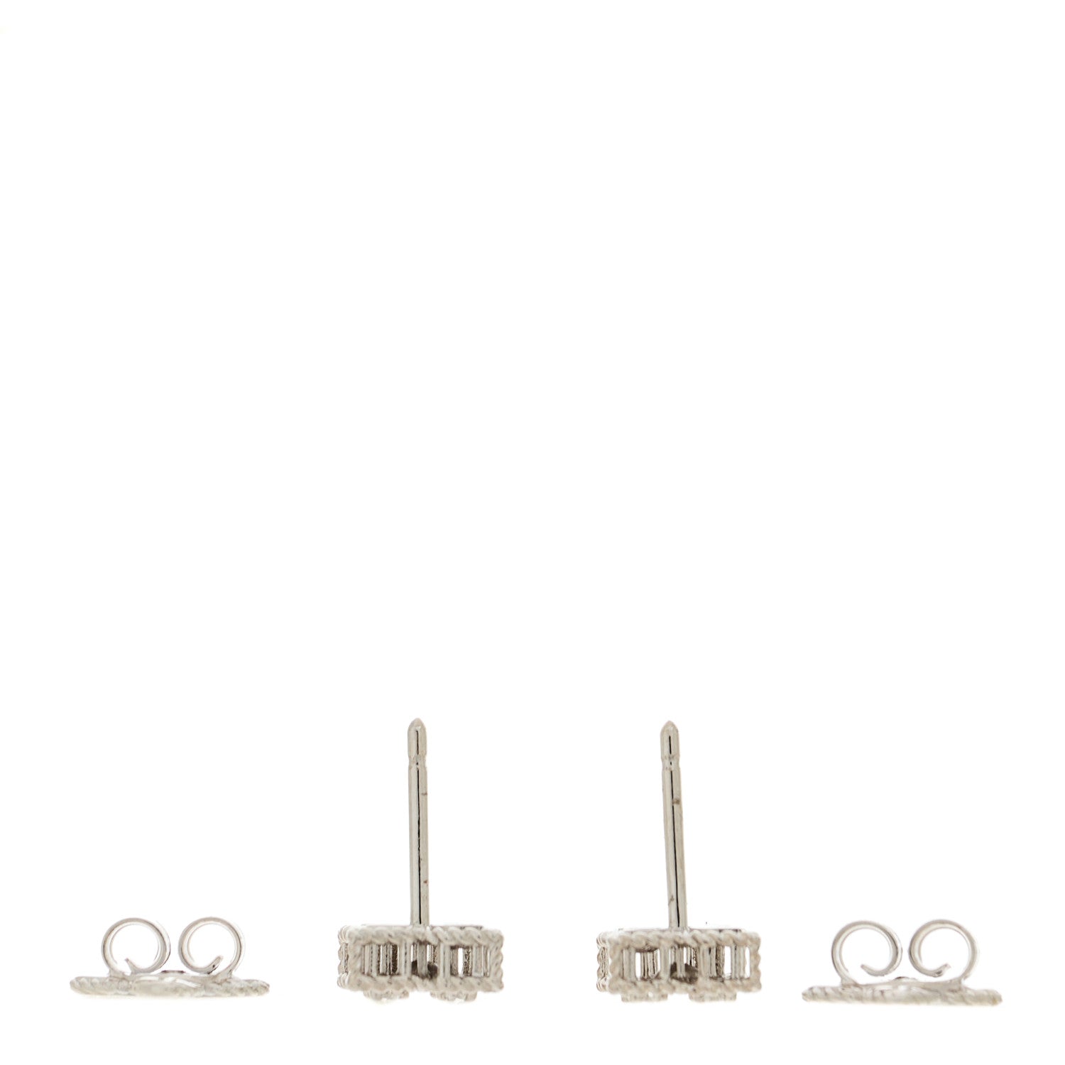 Roberto Coin 18K White Gold Diamond Princess Flower Small Stud Earrings 3 of 5