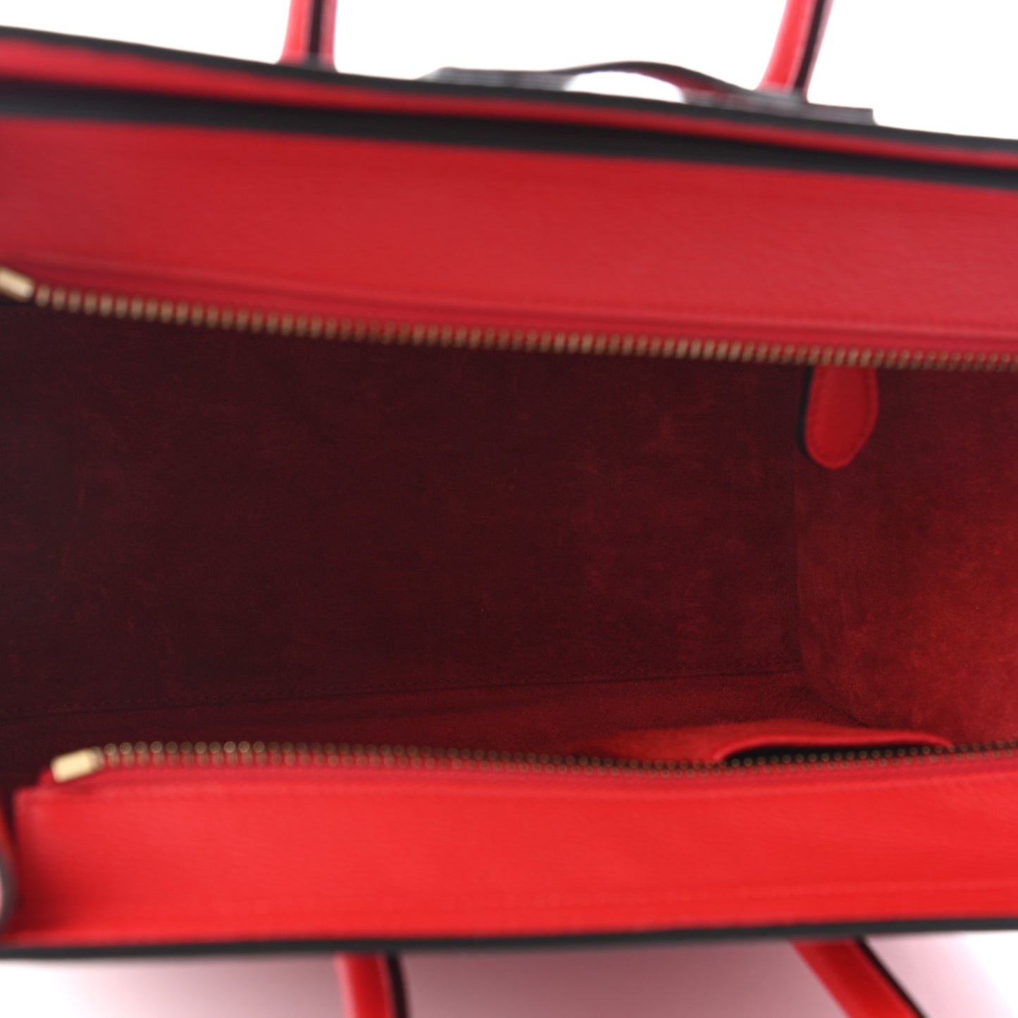 Drummed Calfskin Micro Luggage Red