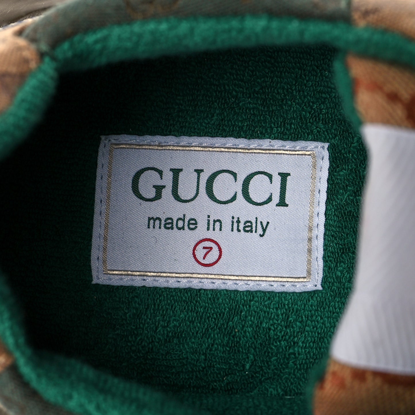 GG Supreme Monogram Mix Monogram Mens Rhyton Sneakers 7 Bordeaux Beige Ebony