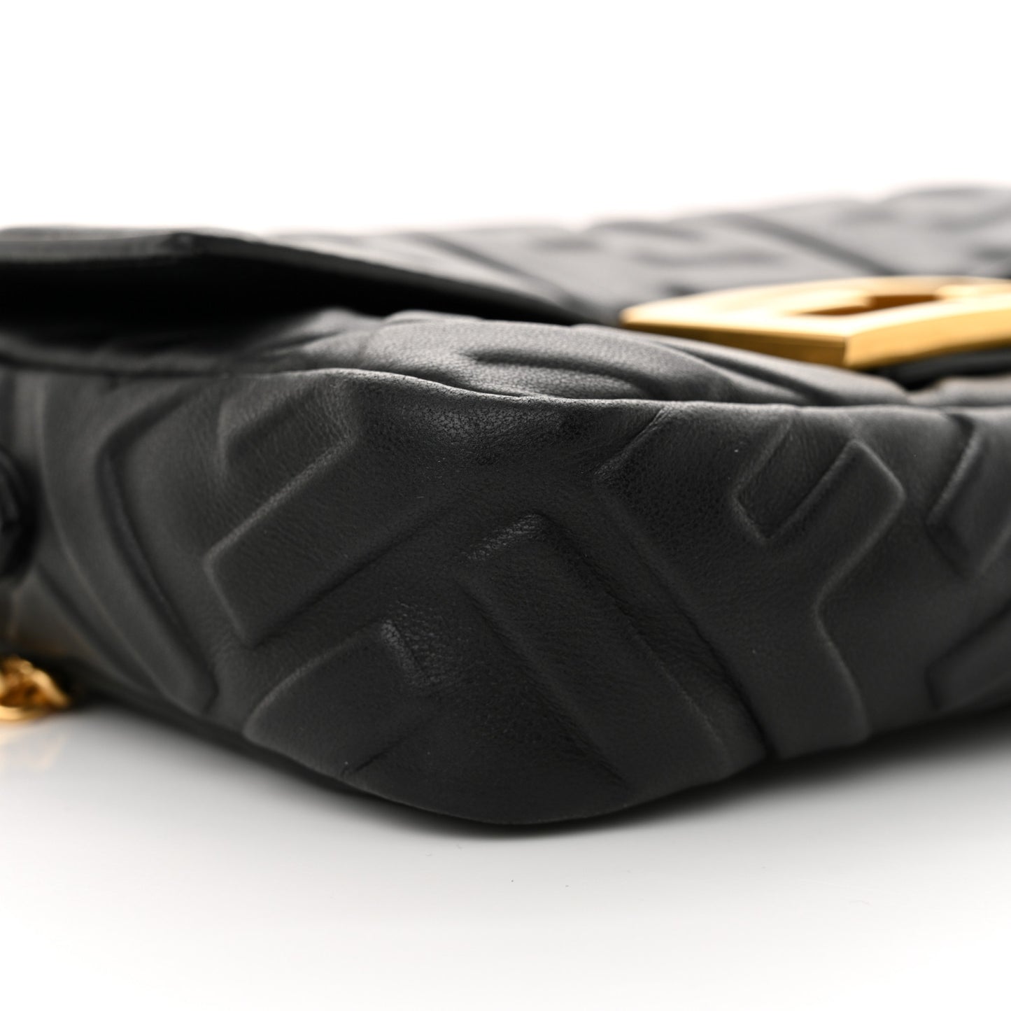 Nappa FF 1974 Embossed Mini Baguette Black