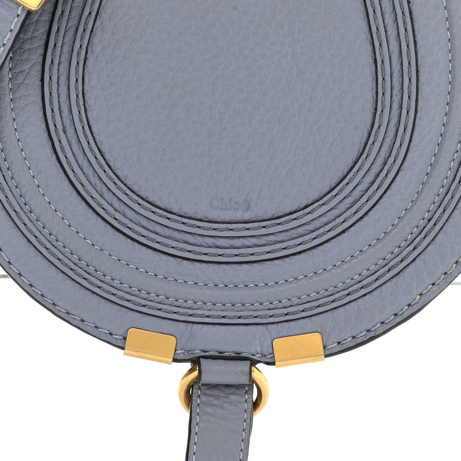 Chloe Calfskin Mini Marcie Round Crossbody Bag Washed Blue 8 of 10