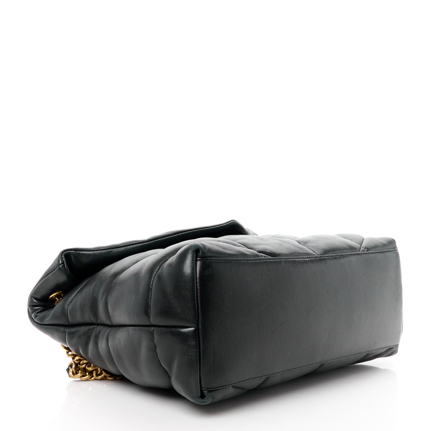 Lambskin Quilted Medium Loulou Puffer Monogram Chain Satchel Dark Leaf