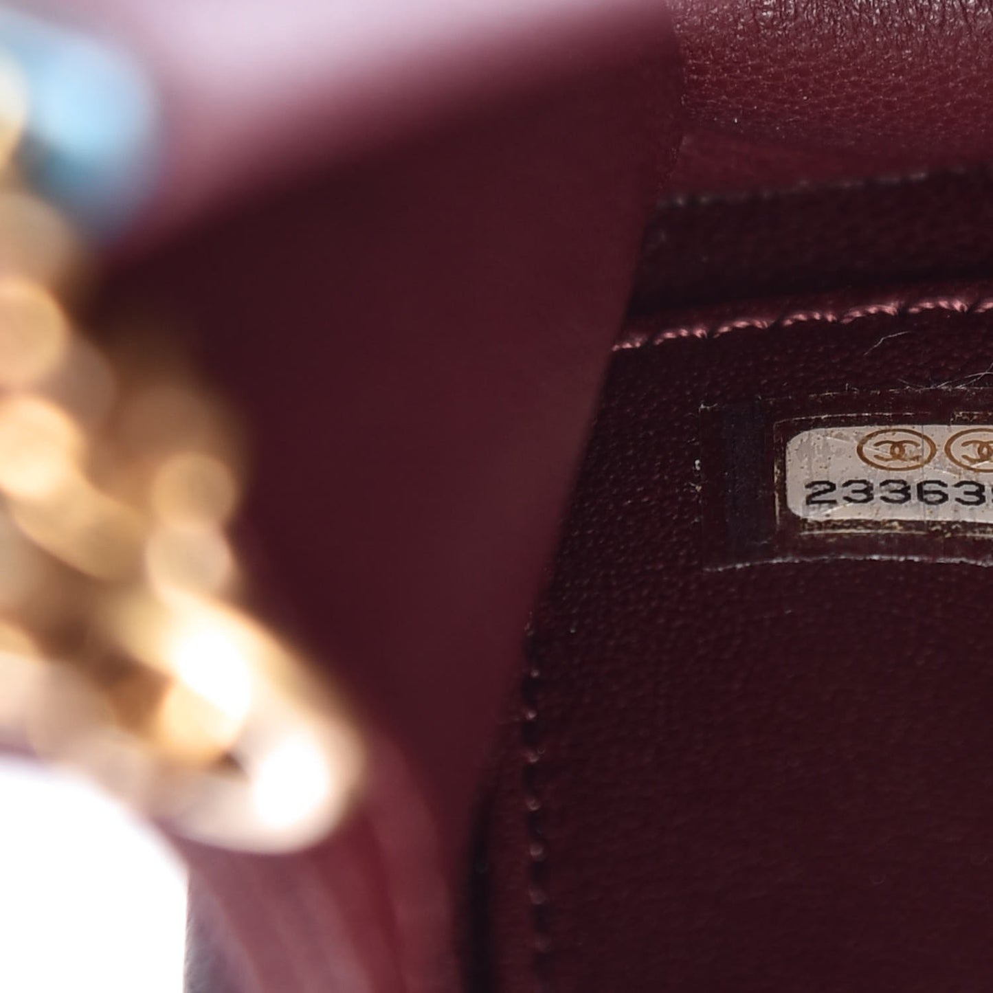 Shiny Sheepskin Chevron Quilted Mini Collar and Tie Flap Burgundy