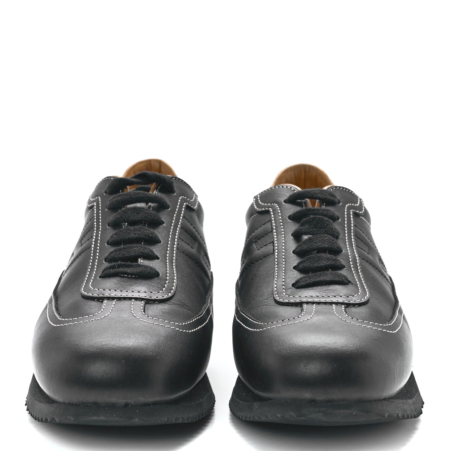 Hermes Calfskin Womens Quick Sneakers 38.5 Black 2 of 9