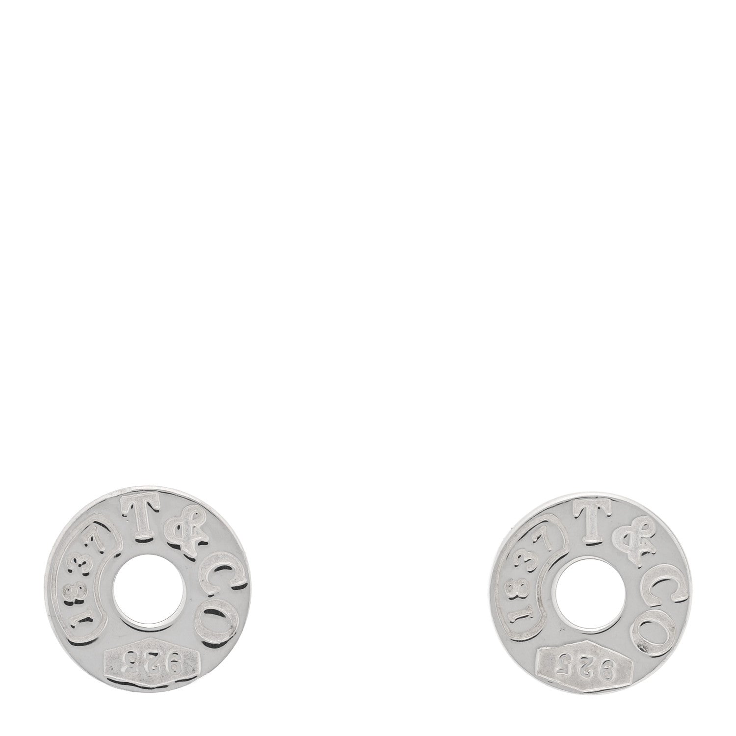 Tiffany Sterling Silver 1837 Circle Earrings 1 of 4
