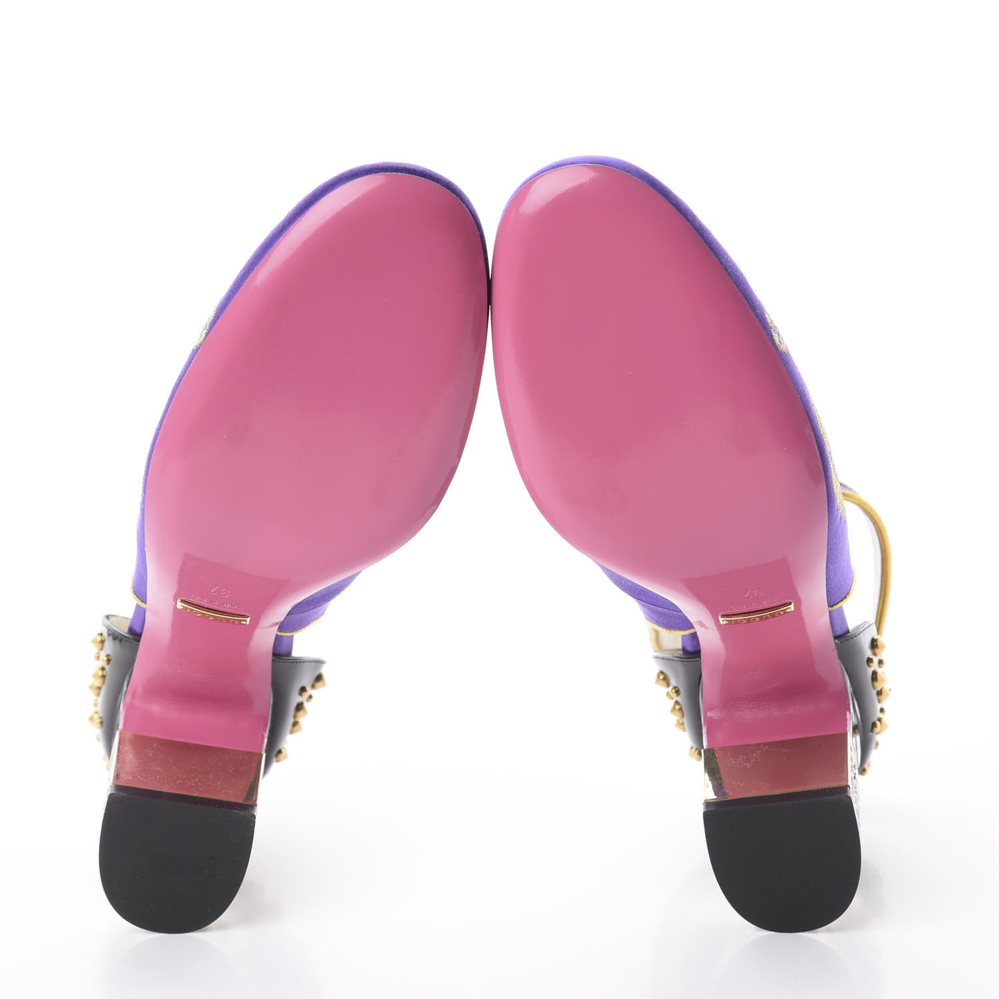 Satin Embroidered Dragon Caspar Pumps 37 Purple Oro Vecchio Black