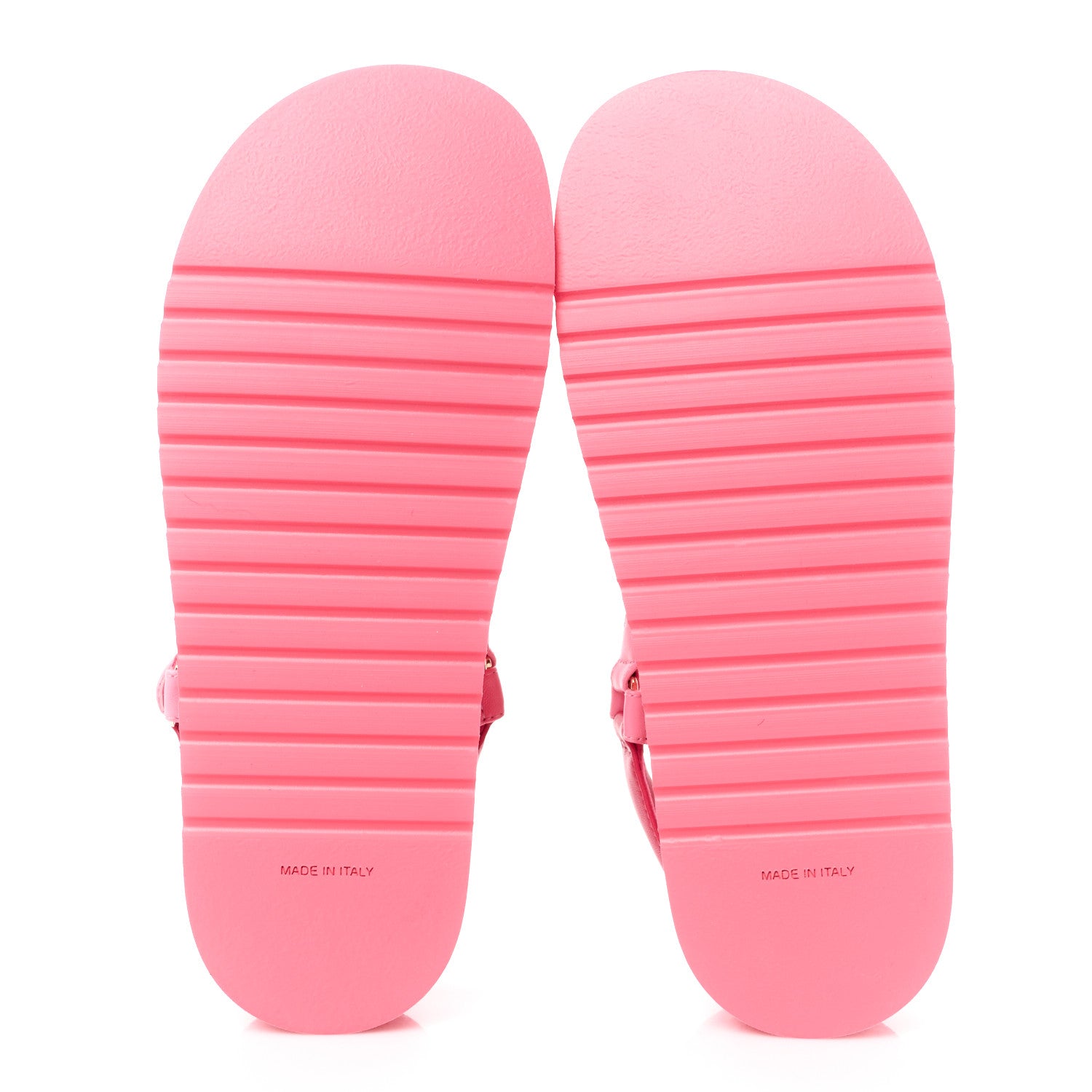 Chanel Lambskin Logo Platform Sandals 39 Red Purple Orange 5 of 9