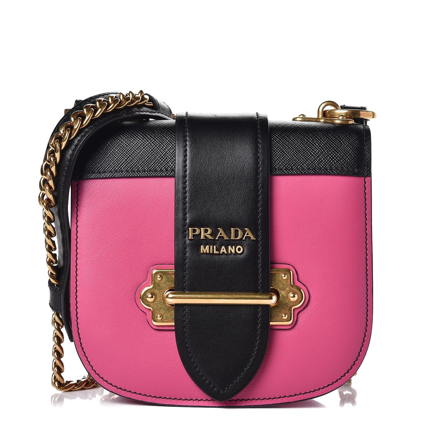 City Calf Saffiano Pionniere Bag Nero Black Fuxia