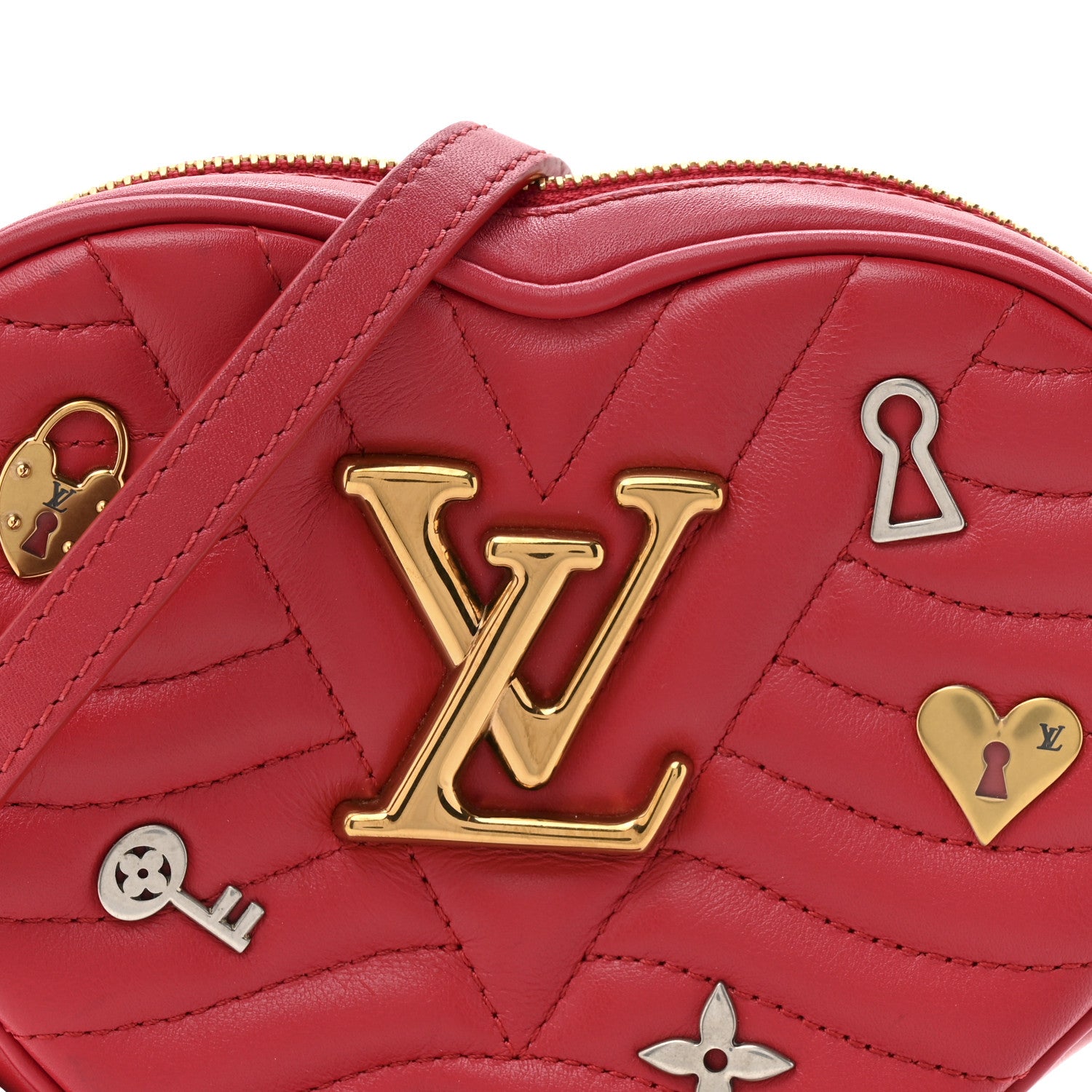 Louis Vuitton Calfskin Embellished New Wave Love Lock Heart Bag