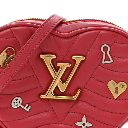 Louis Vuitton Calfskin Embellished New Wave Love Lock Heart Bag Ecarlate 7 of 10