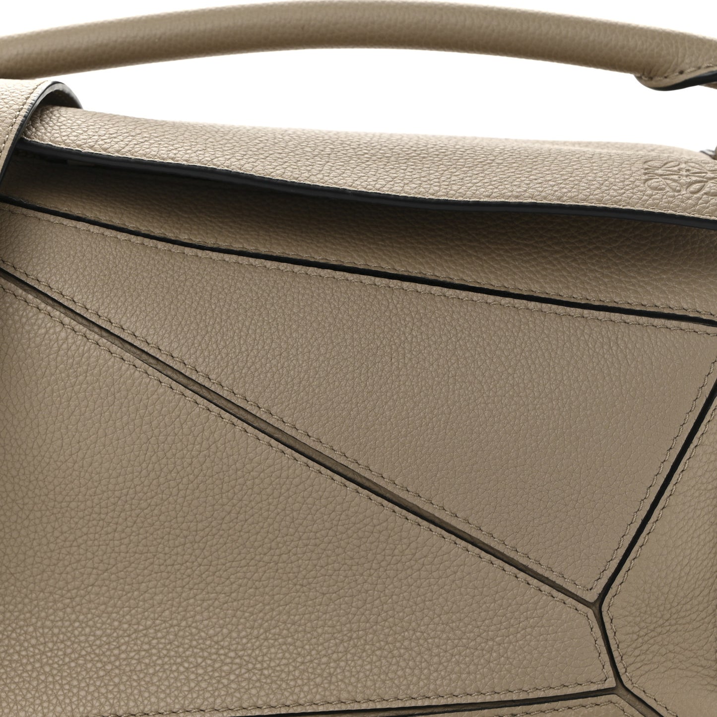 Grained Calfskin Small Puzzle Bag Sand