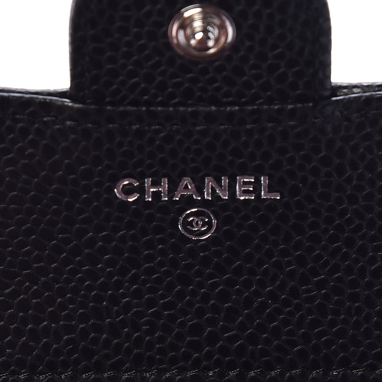 Caviar Quilted Compact Flap Wallet Black