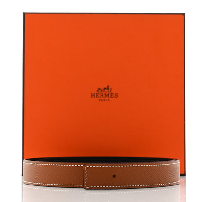 Hermes Swift Epsom 24mm Belt Strap 75 30 Black Gold 8 of 8