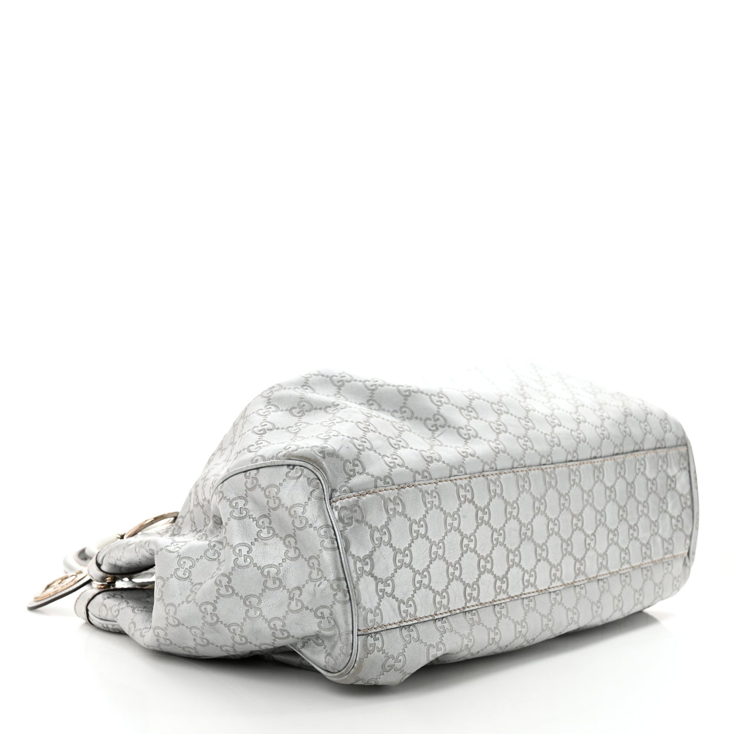 Guccissima Large Sukey Tote Silver