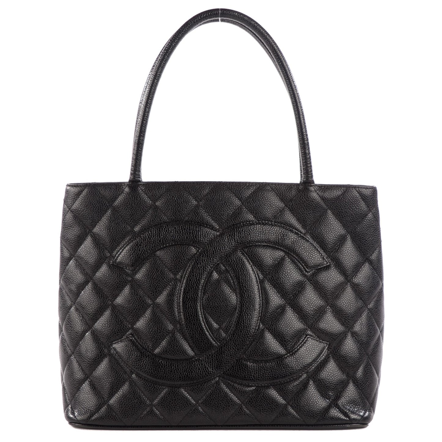 Caviar Quilted Medallion Tote Black