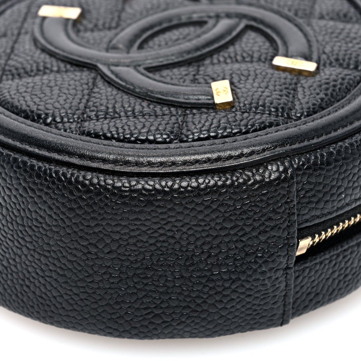 Chanel Caviar Quilted Round Filigree Crossbody Black 10 of 10