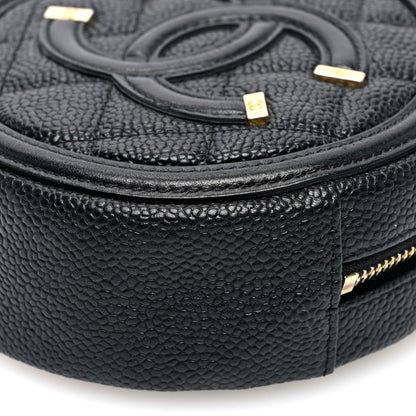 Chanel Caviar Quilted Round Filigree Crossbody Black 10 of 10