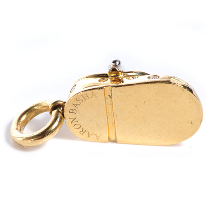 FASHIONPHILE AARONBASHA18kYellowGoldPaveDiamondsStrapBabyShoeCharm 4 of 5