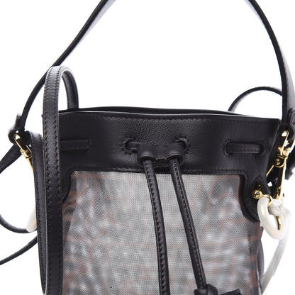 Fendi Mesh Vitello Grace F is FF 1974 Mini Mon Tresor Bucket Bag Marrone Black Ebano 12 of 12