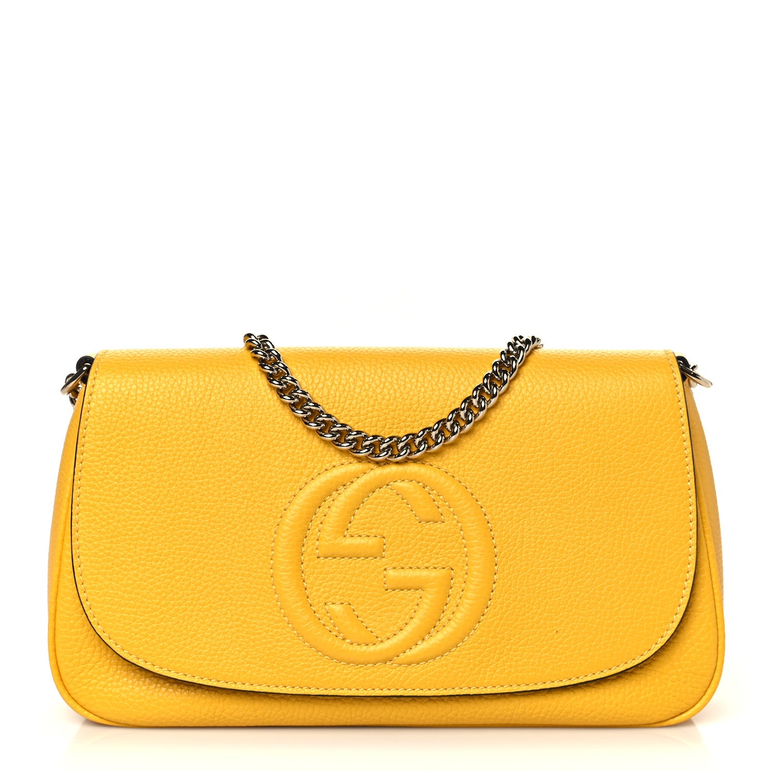 Gucci Cellarius Calfskin Medium Soho Flap Crossbody New Buttercup 1 of 10