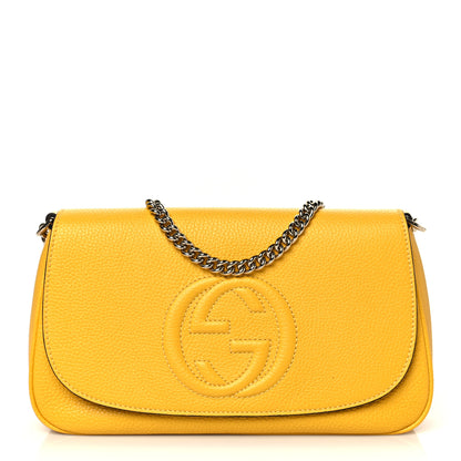 Gucci Cellarius Calfskin Medium Soho Flap Crossbody New Buttercup 1 of 10