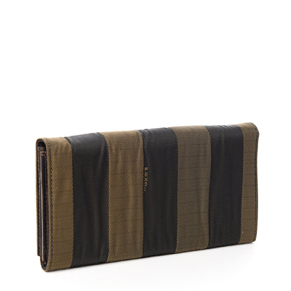 Fendi Pequin Striped Flap Wallet Tobacco 2 of 7