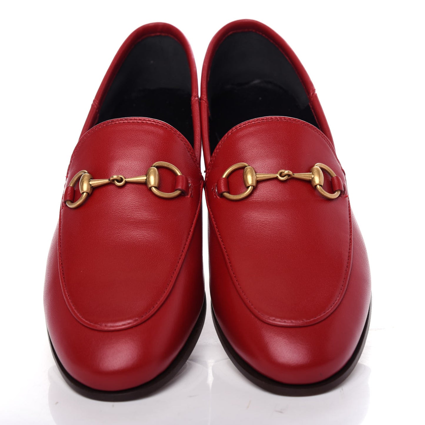 Lambskin Womens Brixton Horsebit Loafers 35.5 Hibiscus Red
