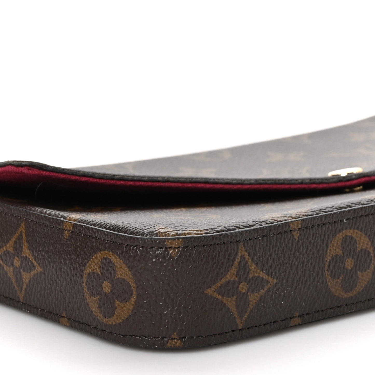 Monogram Pochette Felicie Chain Wallet Fuchsia