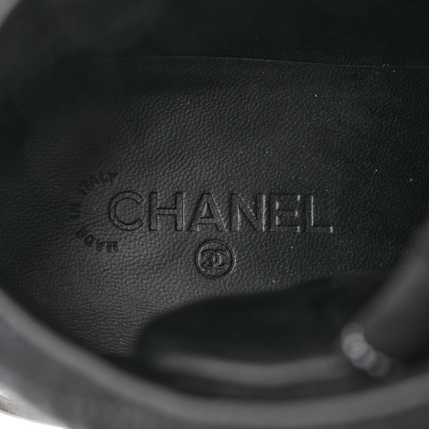 Chanel Suede Grained Calfskin CC Lace Up Boots 41 Black 9 of 12