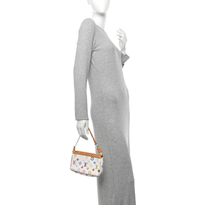 Louis Vuitton Monogram Multicolor Pochette Accessories White 2 of 12
