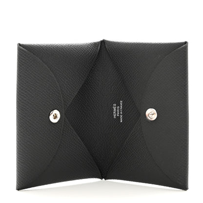 Hermes Epsom Calvi Card Case Black 5 of 7
