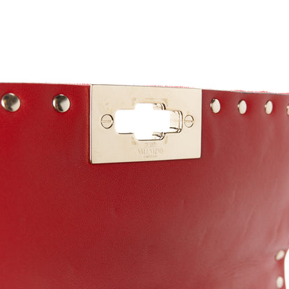 Valentino Garavani Velvet Medium Rockstud Spike Shoulder Bag Rosso Valentino 6 of 10