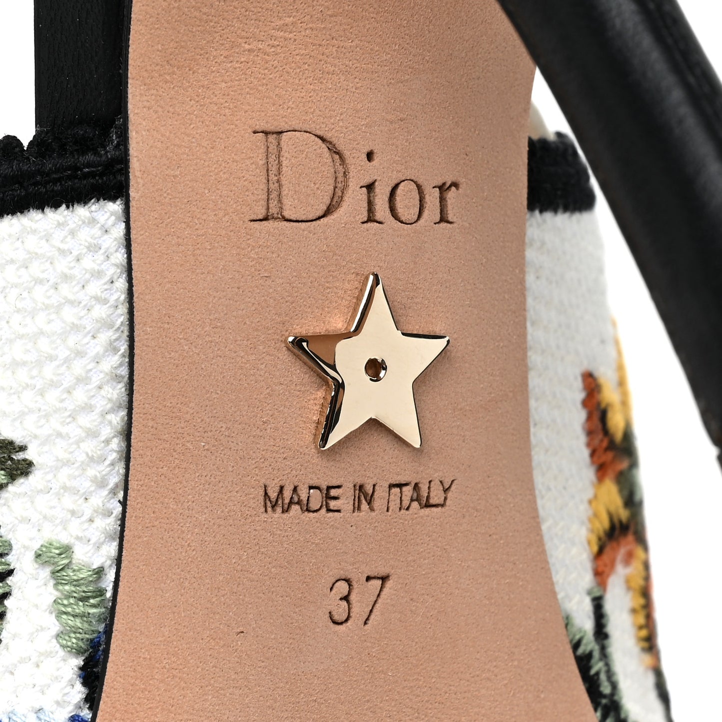 Ribbon Petites Fleurs Embroidered J'Adior Slingback 100mm Pumps 37 Off White