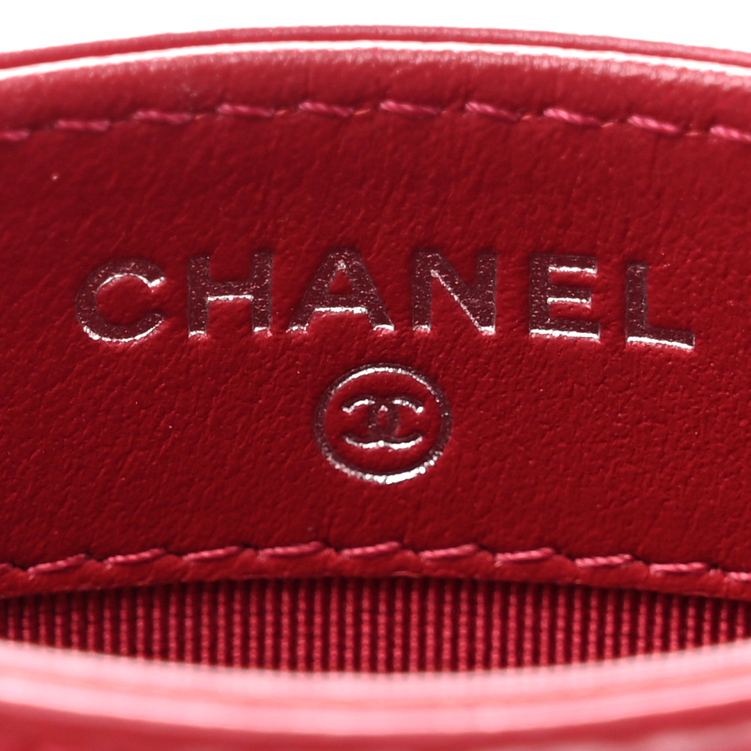 Chanel Aged Calfskin Quilted Gabrielle Card Holder Wallet Dark Pink 6 of 8