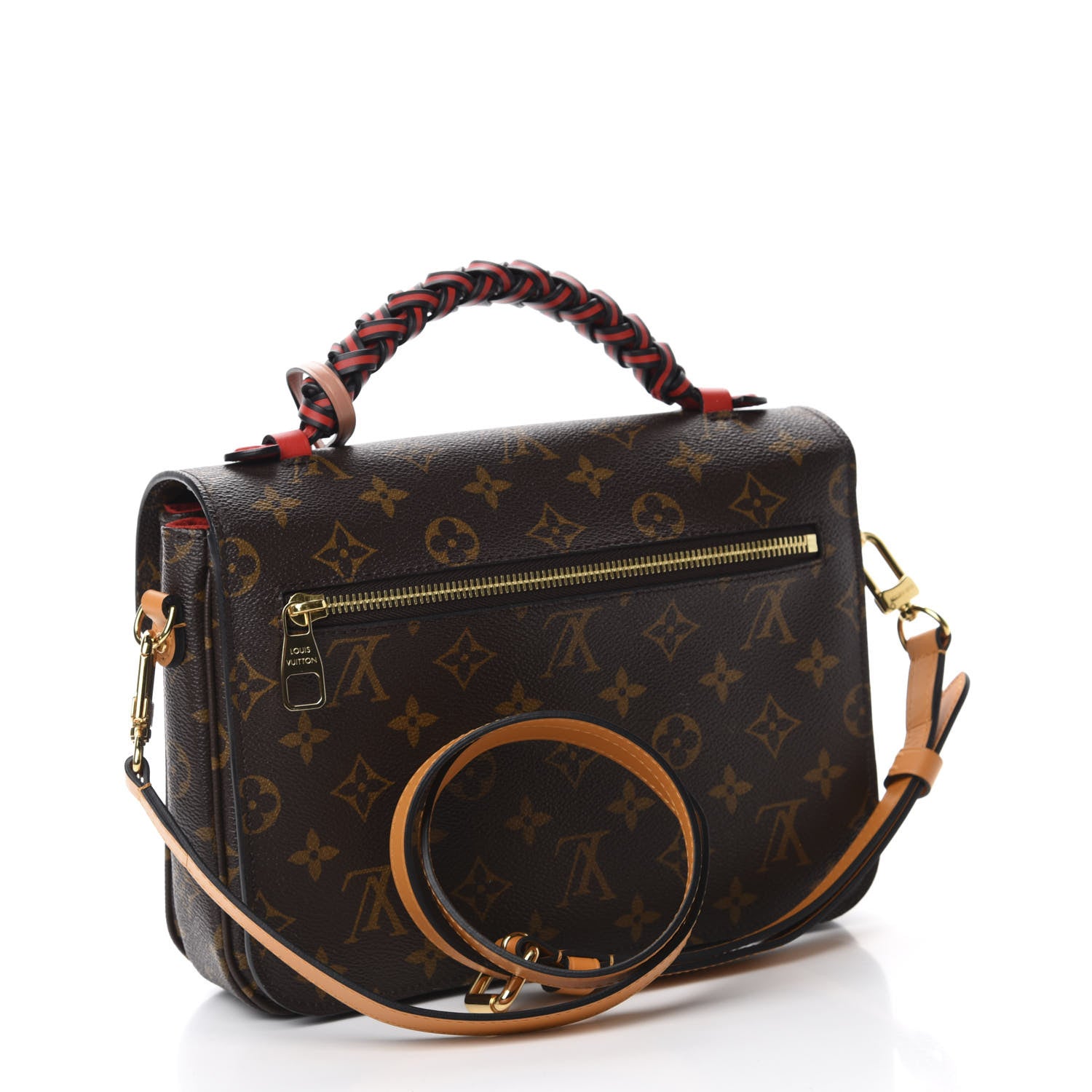 Louis Vuitton Monogram Braided Pochette Metis Safran 3 of 9