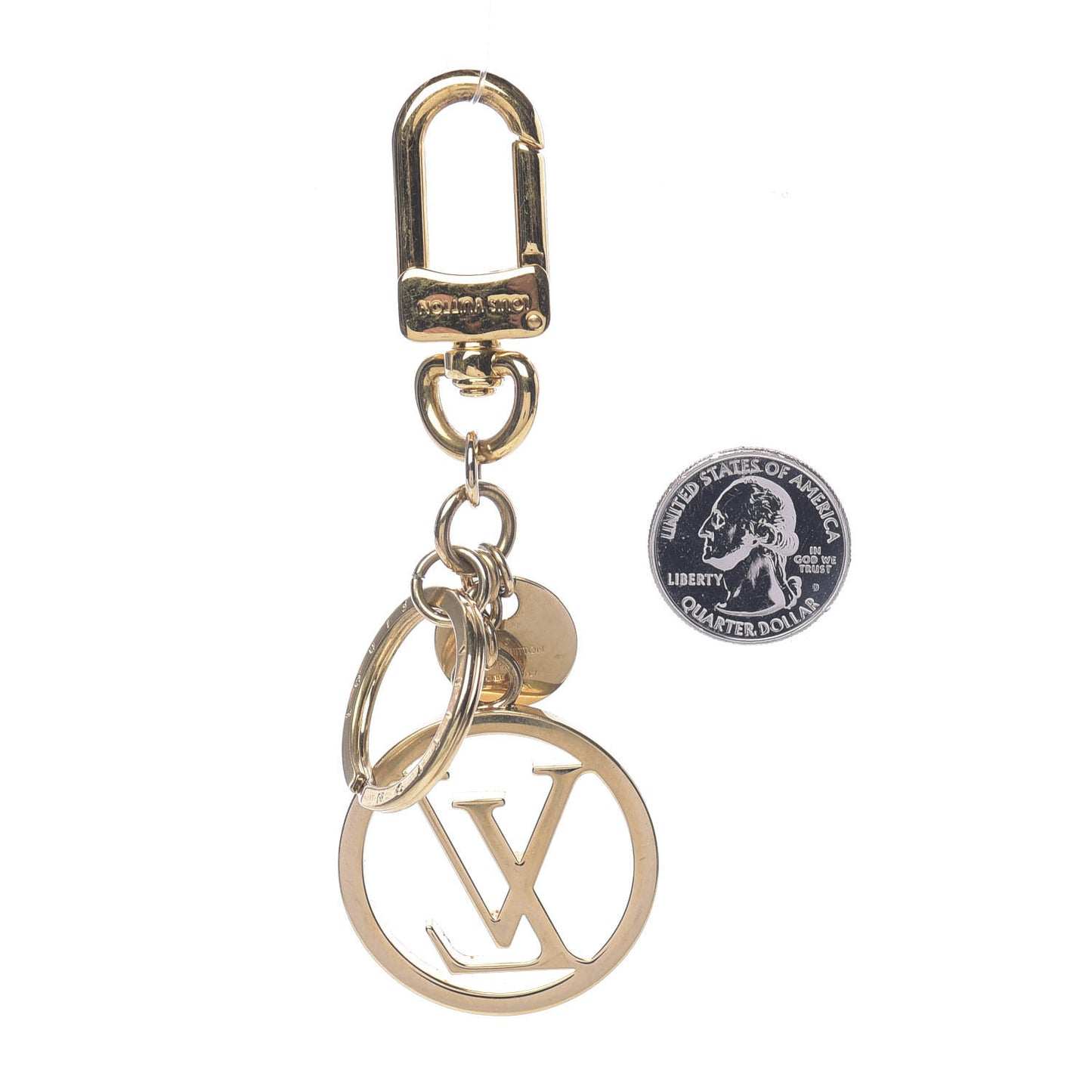 LV Circle Bag Charm Key Holder Gold