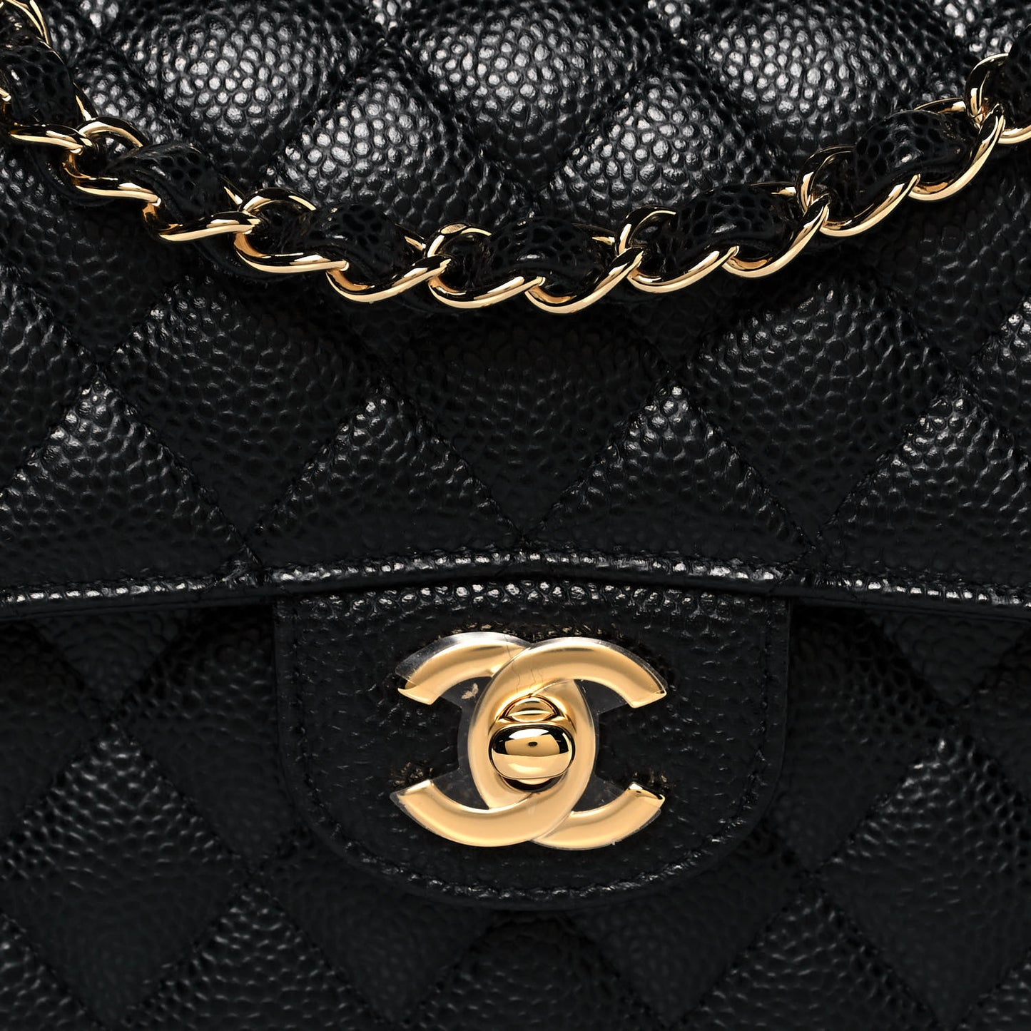 Caviar Quilted Small Double Flap Black
