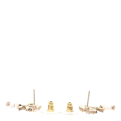 Chanel Crystal Pearl CC Drop Earrings Gold 4 of 5