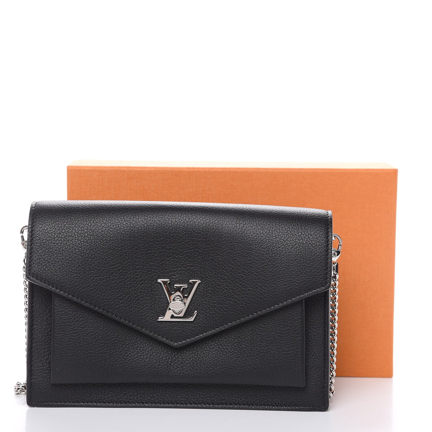 Soft Calfskin My Lockme Chain Pochette Black