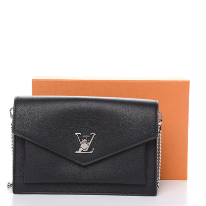 Louis Vuitton Soft Calfskin My Lockme Chain Pochette Black 9 of 9