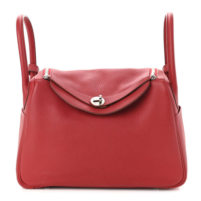Hermes Taurillon Clemence Lindy 30 Rouge Casaque 1 of 19