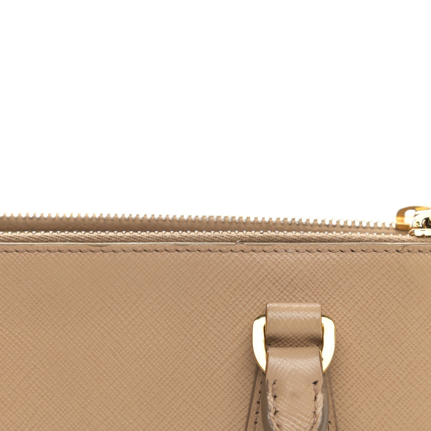 Saffiano Lux Mini Galleria Double Zip Tote Sabbia