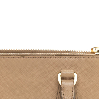 Prada Saffiano Lux Mini Galleria Double Zip Tote Sabbia 12 of 14