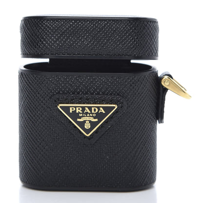 Prada Saffiano Metal iPhone Airpods Case Black 3 of 8