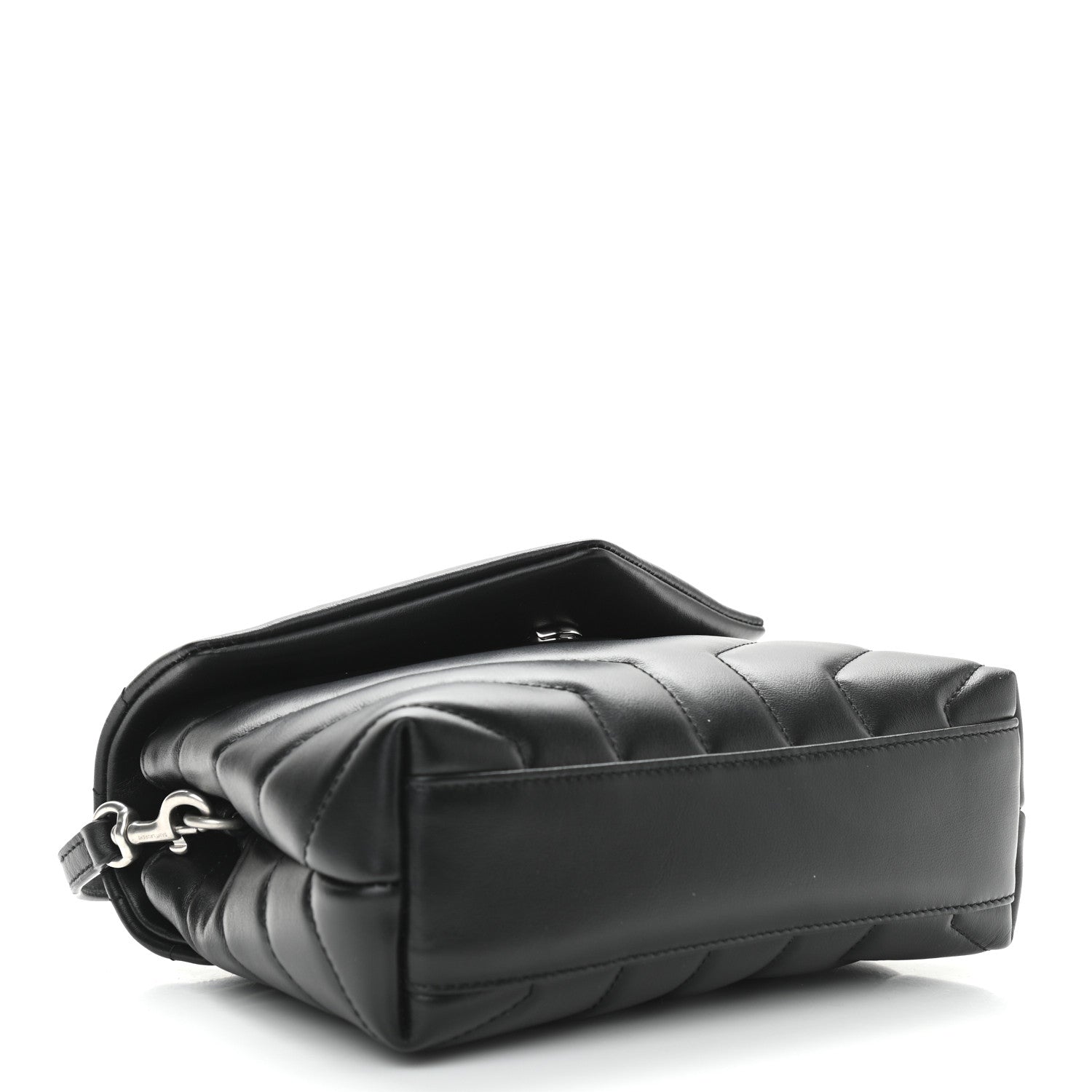 Saint Laurent Calfskin Y Quilted Monogram Toy Loulou Crossbody Bag Black 4 of 11